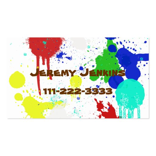 Paint Splashes Children's calling card Business Card Templates