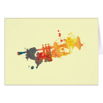 Paint Splat Trumpet Greeting Card