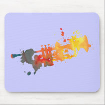Paint Splat Trumpet Mouse Pad