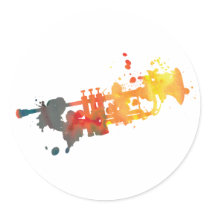 Paint Splat Trumpet Sticker