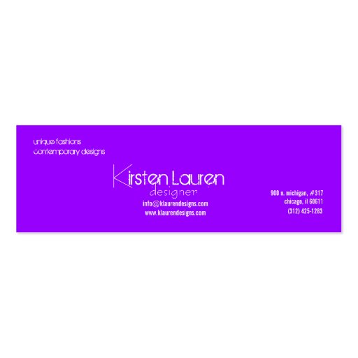 paint splatter abstract skinny business card (back side)