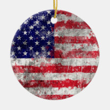 Paint Splatter American Flag Ornament