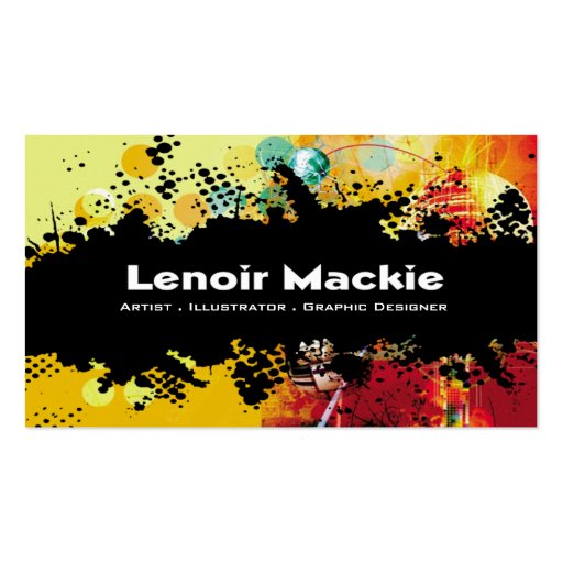 Paint Splatter custom designer business card (front side)