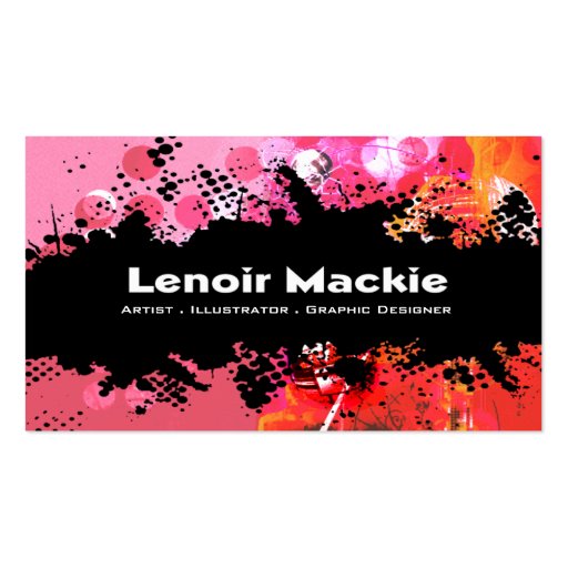 Paint Splatter custom designer business card (front side)