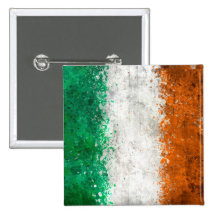 Paint Splatter Irish Flag Button