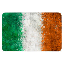 Paint Splatter Irish Flag Rectangle Magnet