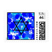 Paint Splatter Jewish Star Postage postage