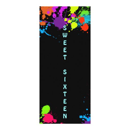 Paint Splatter SweetSixteen Bat Mitzvah Invitation
