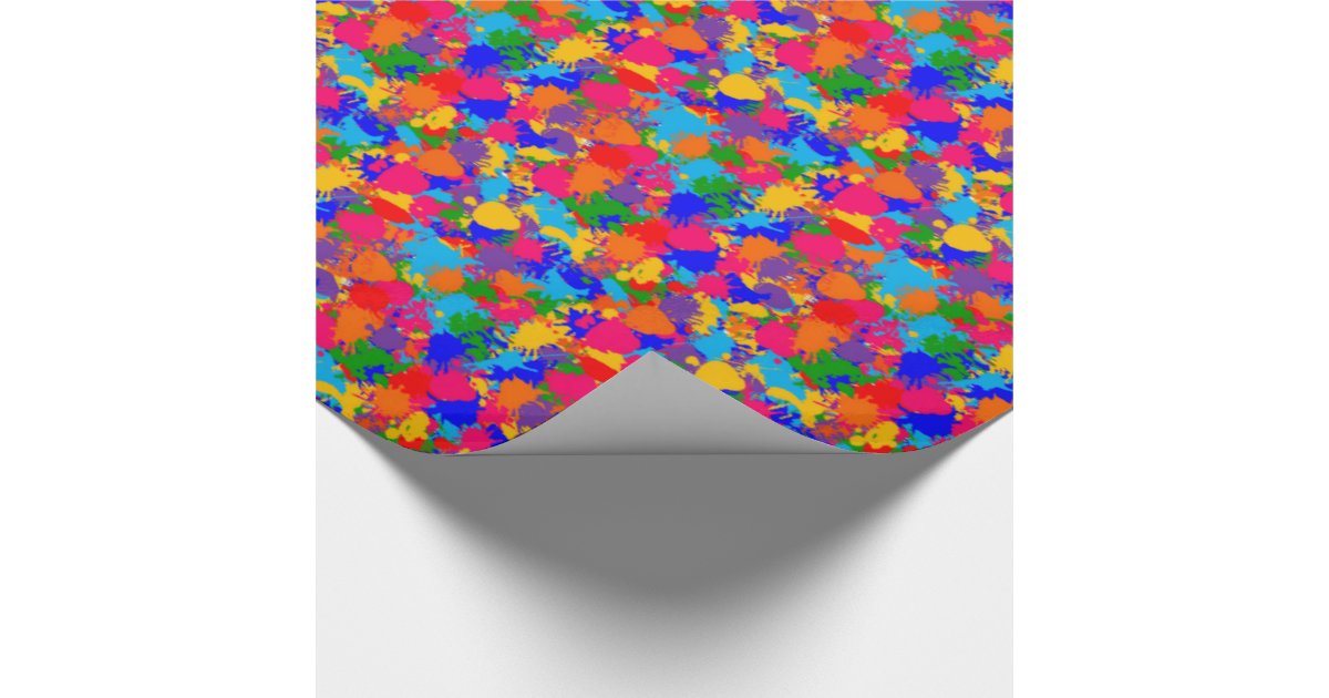 Paint Splatter Wrapping Paper Zazzle