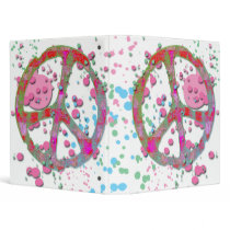 PAINT SPLATTERED PEACE SIGN BINDER