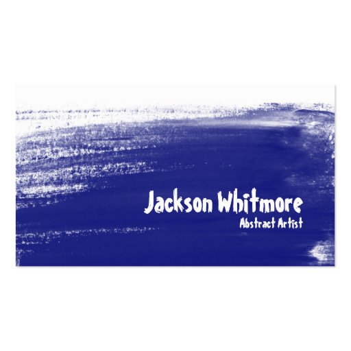 Paint Strokes - Blue Business Card Template (front side)
