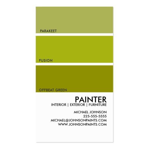 Paint Swatch Business Card