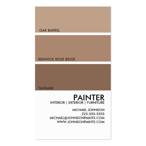 Paint Swatch Business Cards (front side)