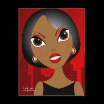 Paint The Town Red (Graying Gracefully) Postcard postcards