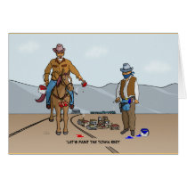Paint Town Cowboys Greeting Card