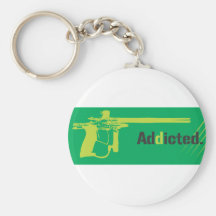 Paintball Addicted Green Logo Key Chains