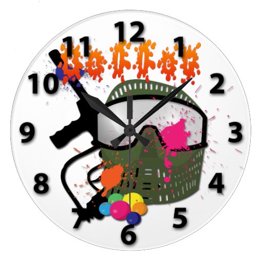 Paintball Baller Round Wall Clock Zazzle