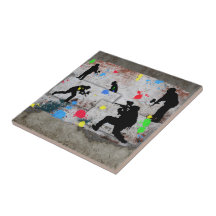Paintball Battle Edges Ceramic Tiles