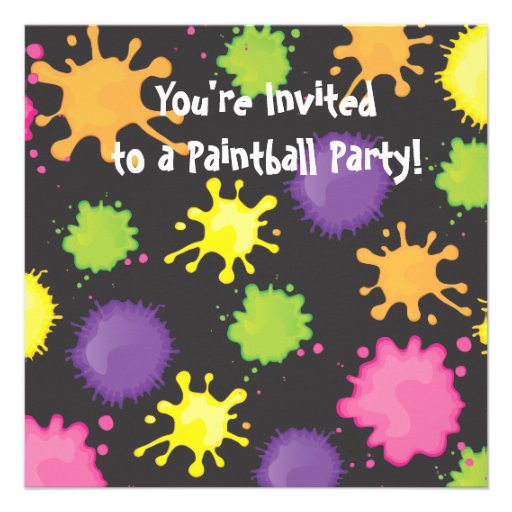 Paintball Birthday Party Invitation