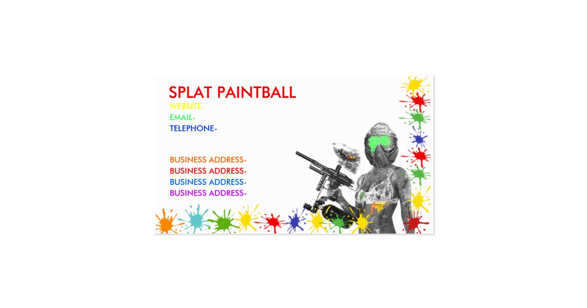 Paintball Business Card Zazzle