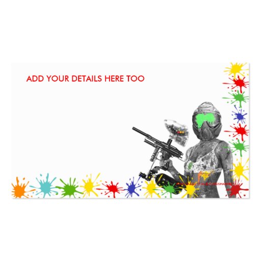 Paintball Business Card Template (back side)