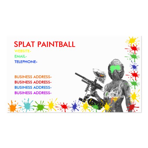Paintball Business Card Template