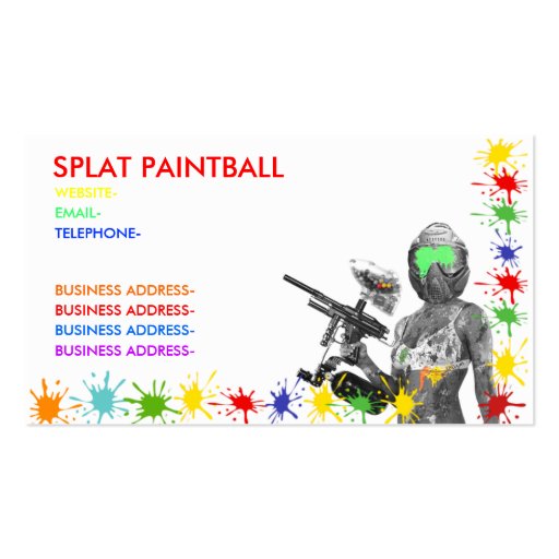 Paintball Business Card Template Zazzle