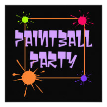 PAINTBALL GET-TOGETHER PARTY INVITATION INVITE