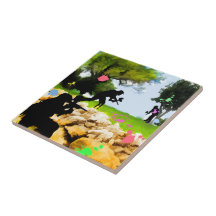 Paintball in the Spring Ceramic Tiles