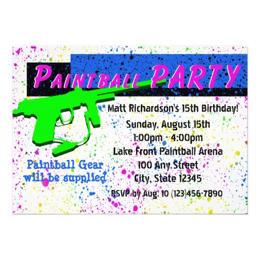 Paintball Invitation