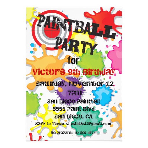 Paintball Party Invitation