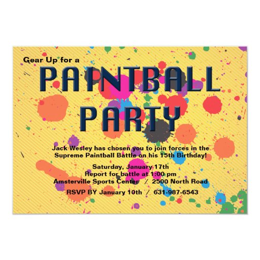 Paintball Party Invitation Zazzle