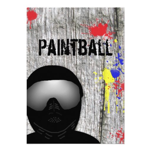 Paintball Party Invitation (Design 2) (front side)