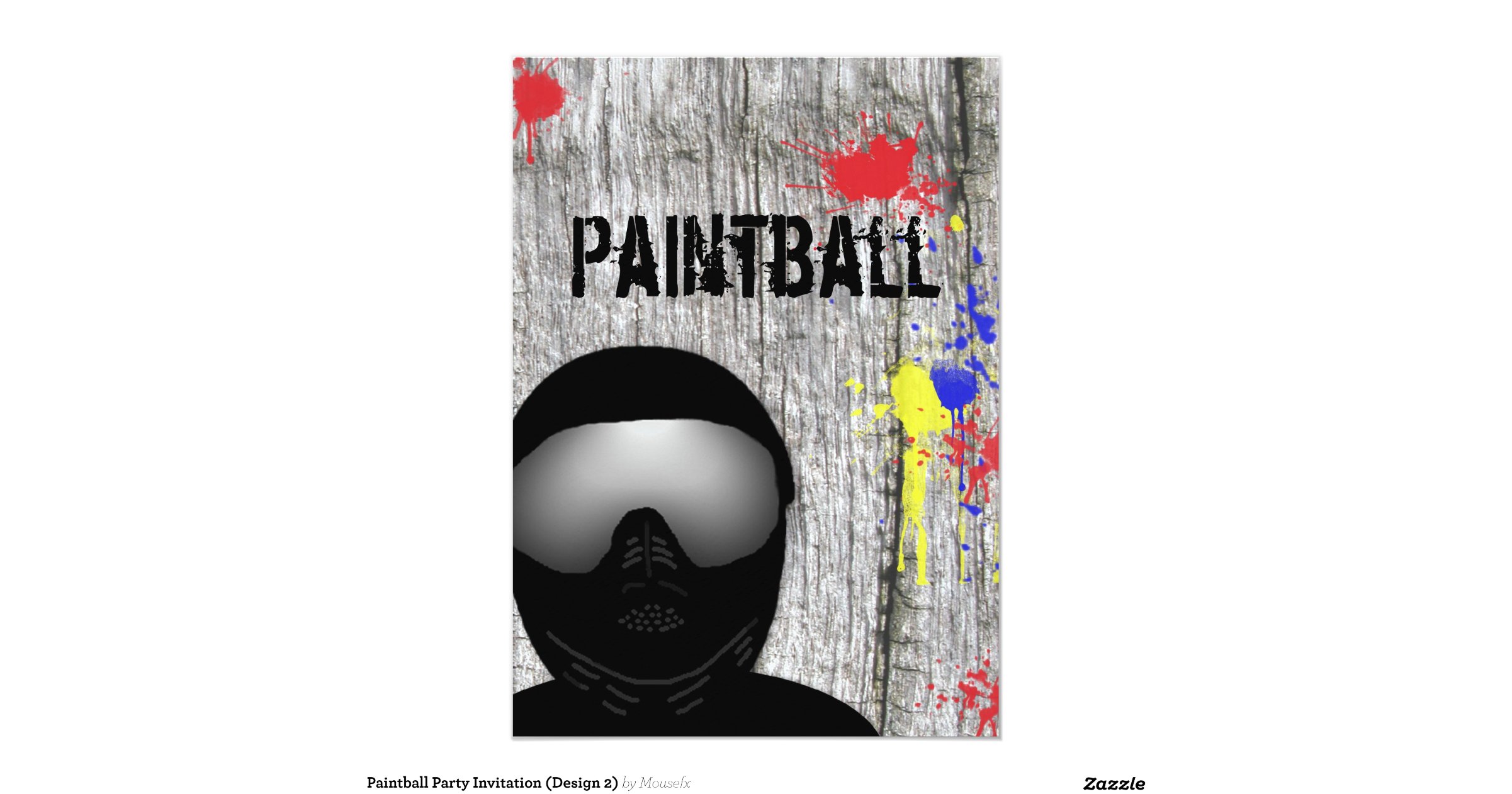 Paintball Party Invitation (Design 2) Zazzle