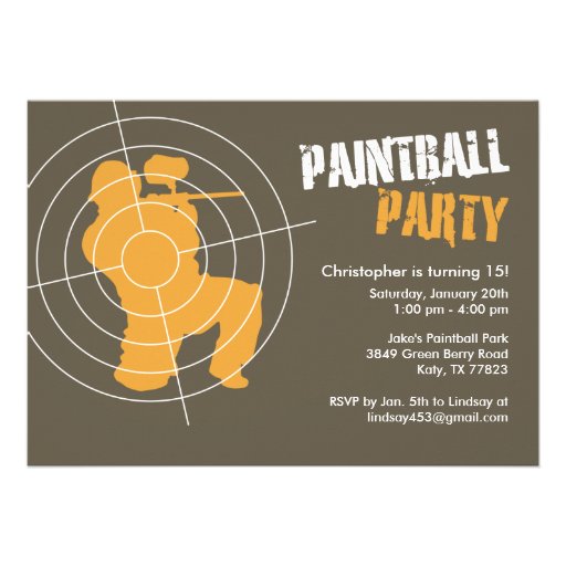 Paintball Party Invitations