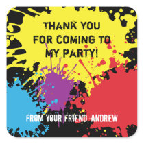 Paintball Party Thank You Sticker