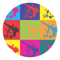 Paintball Pop Art Round Sticker