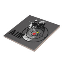 Paintball Shooter Aim Ceramic Tile