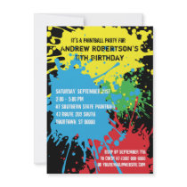 Paintball Splat Party Invitation