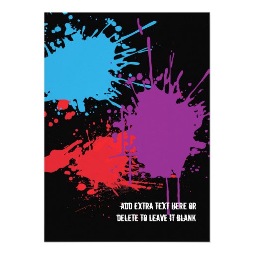 Paintball Splat Party Invitation
