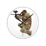 Paintballing Round Wall Clock