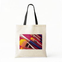 Paintbrushes in various shapes tote bag