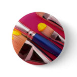 Paintbrushes in various shapes buttons
