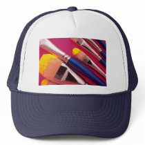 Paintbrushes in various shapes mesh hats