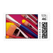 Paintbrushes in various shapes stamp