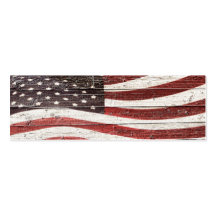 Painted American Flag on Rustic Wood Texture Business Card Template