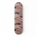 Painted American Flag on Rustic Wood Texture Skateboard Deck