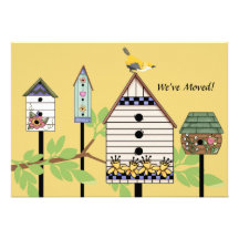 Painted Birdhouses Moving Announcement