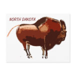 painted bison North Dakota postcard