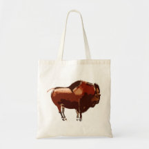 painted bison tote bag